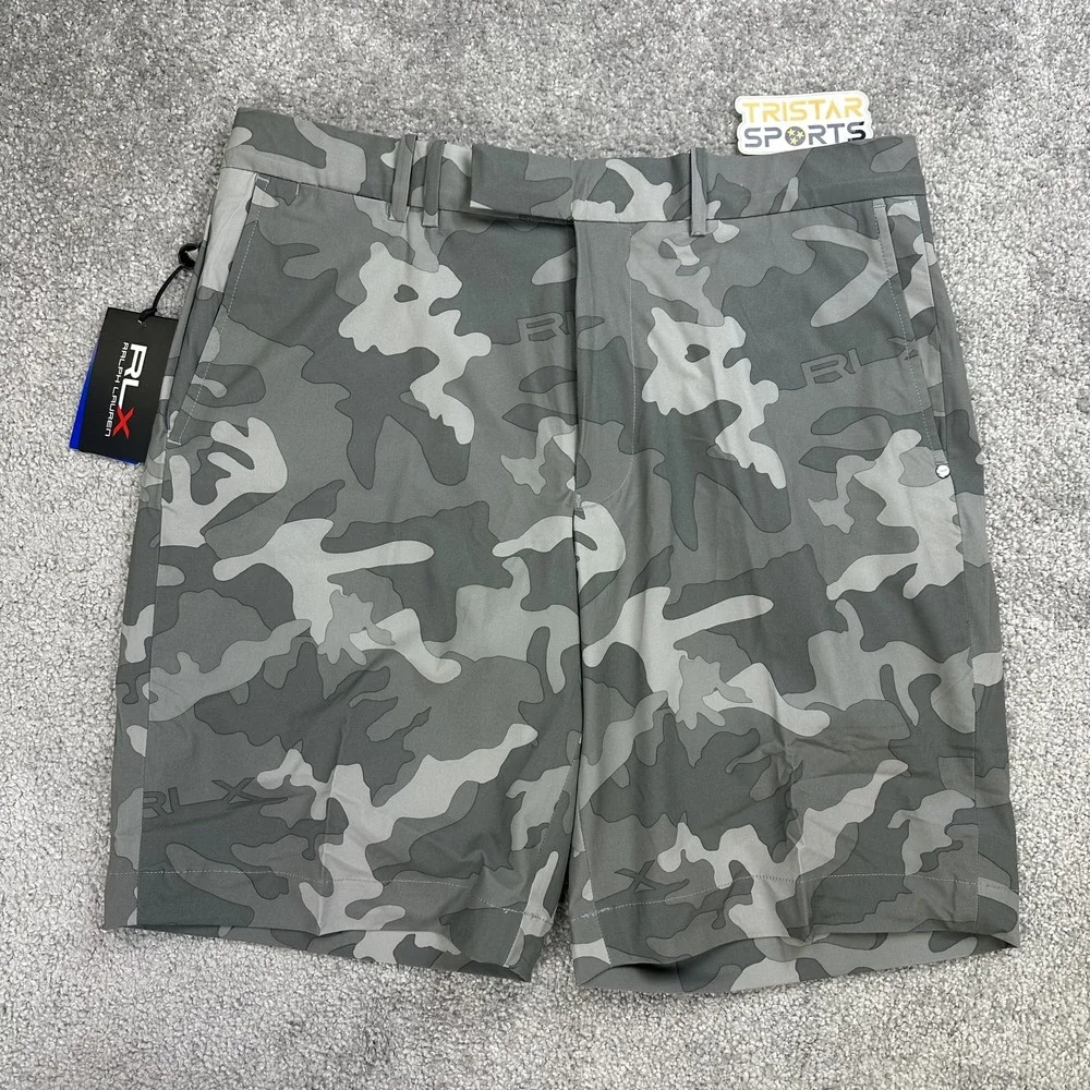 RLX Ralph Lauren Golf Shorts Mens 33 Gray Camo Water Repellent Performance